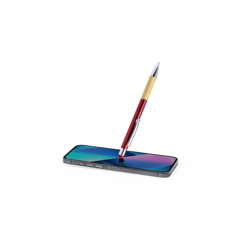 Stylet Bille Éco-responsable et Pratique Personnalisé Piket Matières : bambou Couleurs : blanc impression logo haute qualité