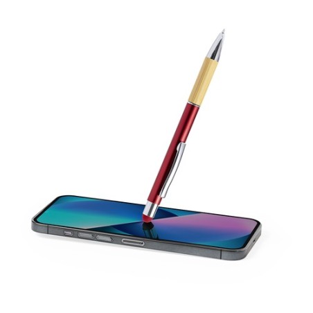 Stylet Bille Éco-responsable et Pratique Personnalisé Piket Matières : bambou Couleurs : blanc impression logo haute qualité