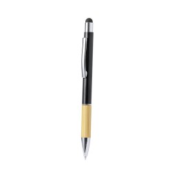 Stylet Bille Éco-responsable et Pratique Personnalisé Piket Matières : bambou Couleurs : bleu impression logo haute qualité