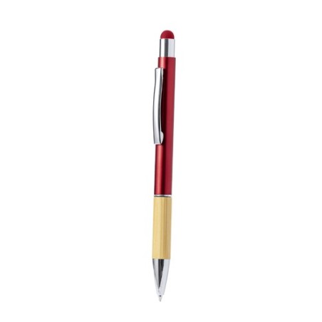 Stylet Bille Éco-responsable et Pratique Personnalisé Piket Matières : bambou Couleurs : rouge marquage laser ultra précis