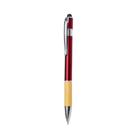 Stylet Éco-responsable Multifonction Bille Berget Matières : bambou Couleurs : rouge goodies publicitaire événementiel