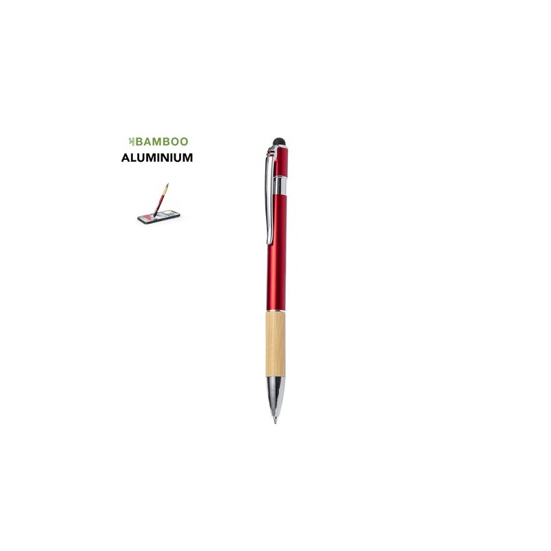 Stylet Éco-responsable Multifonction Bille Berget Matières : bambou Couleurs : rouge livraison express 24h 48h