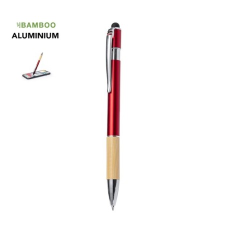 Stylet Éco-responsable Multifonction Bille Berget Matières : bambou Couleurs : rouge livraison express 24h 48h