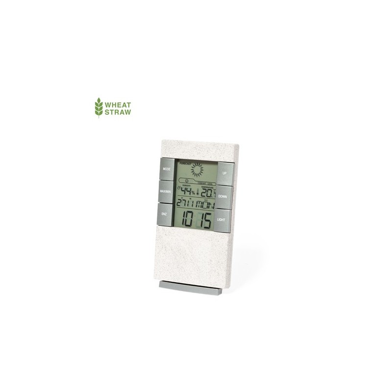 Station Météo Précision Éco-responsable Élégante Maginly Matières : ABS Couleurs : blanc personnalisable avec votre logo
