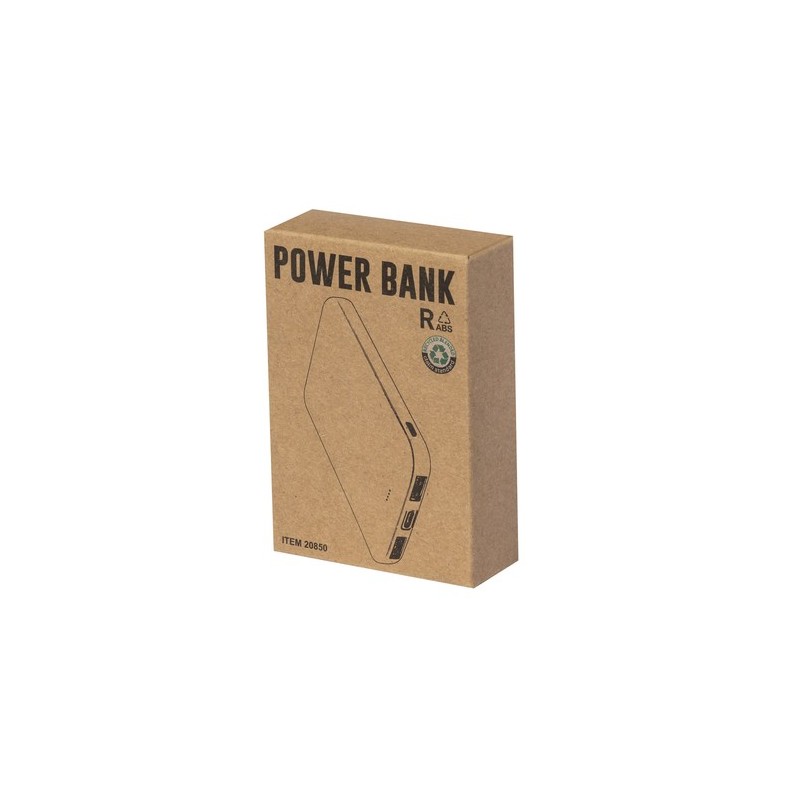 Power Bank Externe Personnalisée Nawey RCS Matières : ABS recyclé Couleurs : blanc marquage laser ultra précis