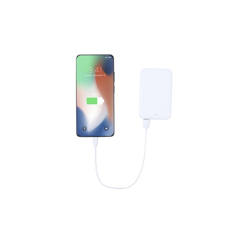 Power Bank Externe Personnalisée Nawey RCS Matières : ABS recyclé Couleurs : blanc objet promotionnel éco-responsable
