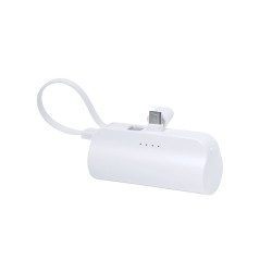 Power Bank Éco-responsable 5000 mAh Personnalisée Pas Cher Laford Couleurs : blanc