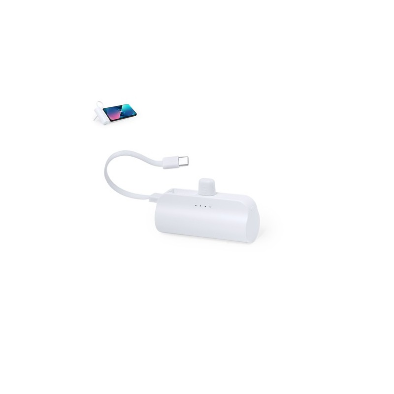 Power Bank Éco-responsable 5000 mAh Personnalisée Pas Cher Laford Couleurs : blanc personnalisable avec votre logo