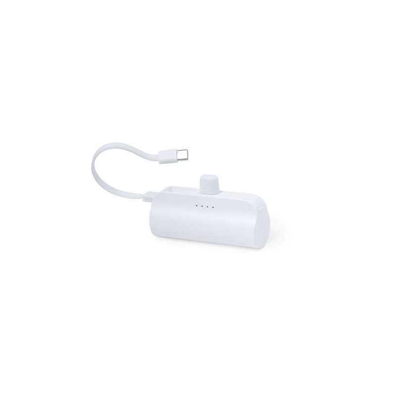 Power Bank Éco-responsable 5000 mAh Personnalisée Pas Cher Laford Couleurs : blanc cadeau entreprise pas cher