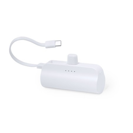 Power Bank Éco-responsable 5000 mAh Personnalisée Pas Cher Laford Couleurs : blanc cadeau entreprise pas cher