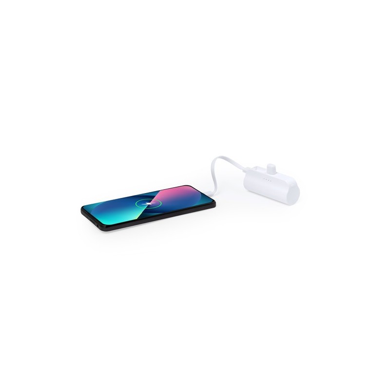 Power Bank Éco-responsable 5000 mAh Personnalisée Pas Cher Laford Couleurs : blanc marquage laser ultra précis