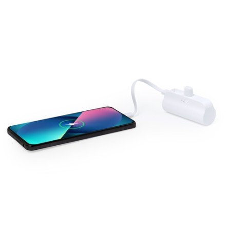 Power Bank Éco-responsable 5000 mAh Personnalisée Pas Cher Laford Couleurs : blanc marquage laser ultra précis