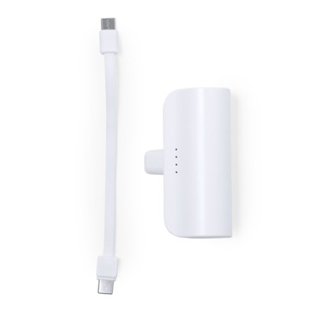 Power Bank Éco-responsable 5000 mAh Personnalisée Pas Cher Laford Couleurs : blanc livraison express 24h 48h