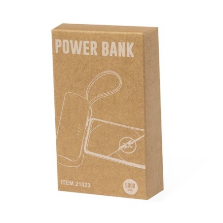 Power Bank Éco-responsable 5000 mAh Personnalisée Pas Cher Laford Couleurs : blanc objet promotionnel éco-responsable