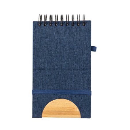 Cahier Éco-responsable Personnalisé Support Bloc-notes Alyxa Matières : bambou Couleurs : gris impression logo haute qualité
