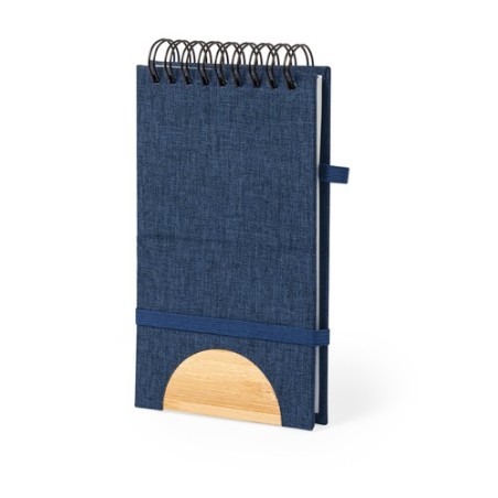 Cahier Éco-responsable Personnalisé Support Bloc-notes Alyxa Matières : bambou Couleurs : bleu marine goodies publicitaire événe