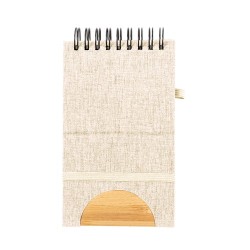 Cahier Éco-responsable Personnalisé Support Bloc-notes Alyxa Matières : bambou Couleurs : naturel cadeau entreprise pas cher