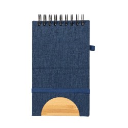 Cahier Éco-responsable Personnalisé Support Bloc-notes Alyxa Matières : bambou Couleurs : noir objet promo petit budget