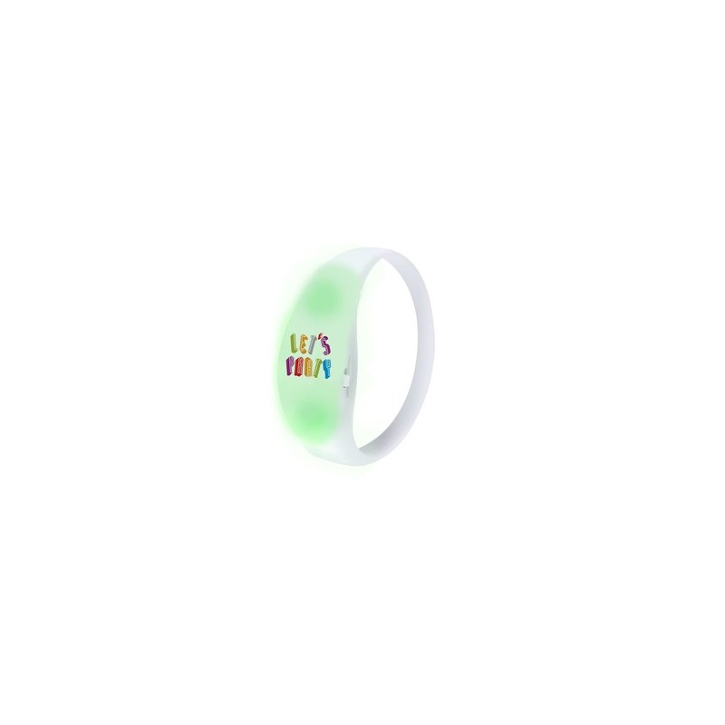 Bracelet LED Unique Publicitaire Sedoria Matières : silicone Couleurs : blanc personnalisable avec votre logo