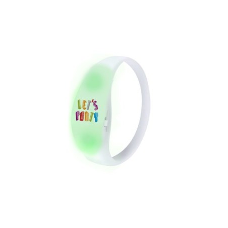 Bracelet LED Unique Publicitaire Sedoria Matières : silicone Couleurs : blanc personnalisable avec votre logo