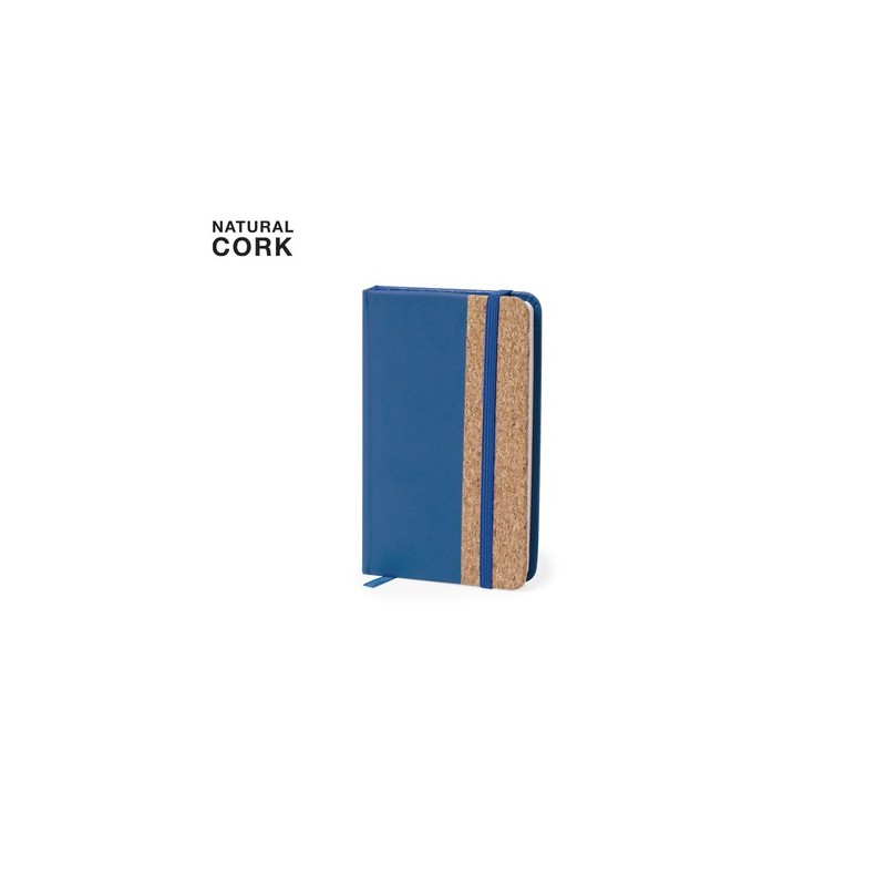Bloc-Notes Éco-responsable et Personnalisé Élégant - Tierzo Matières : liège Couleurs : bleu marquage laser ultra précis