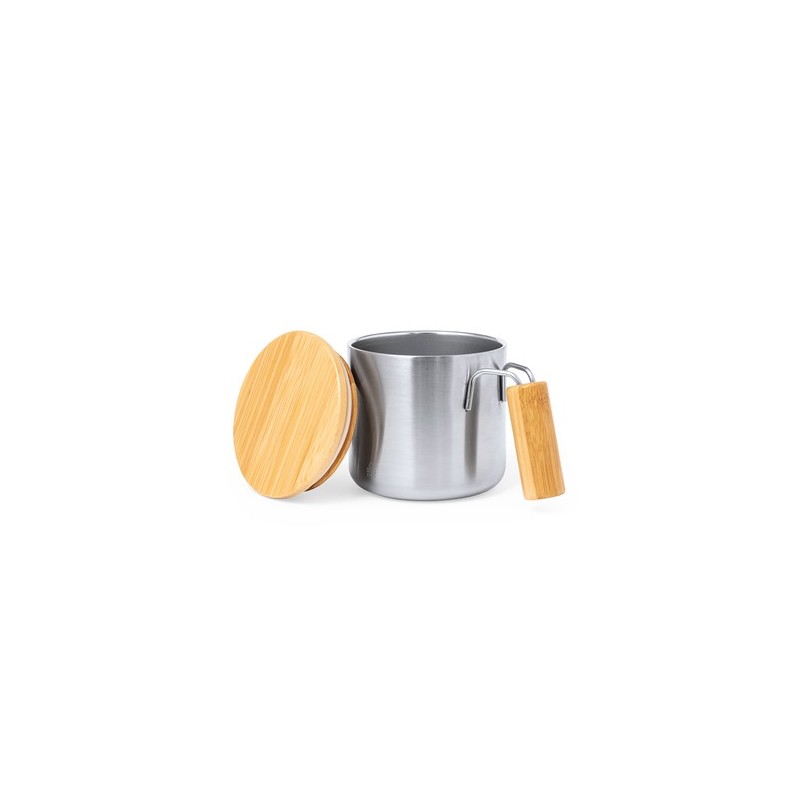 Tasse Isotherme Éco-responsable Personnalisée - Claire Matières : bambou Couleurs : noir cadeau client original