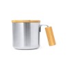 Tasse Isotherme Éco-responsable Personnalisée - Claire Matières : bambou Couleurs : noir cadeau entreprise pas cher