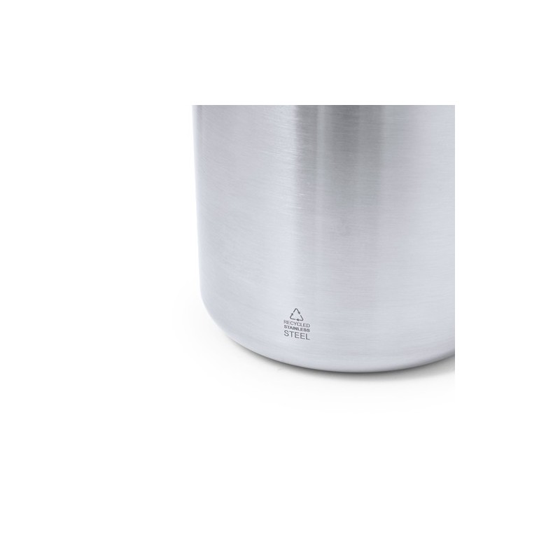Tasse Isotherme Éco-responsable Personnalisée - Claire Matières : bambou Couleurs : argenté personnalisation rapide en France