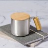 Tasse Isotherme Éco-responsable Personnalisée - Claire Matières : bambou Couleurs : argenté goodies personnalisé en stock