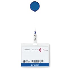 Badge Extensible Pratique Personnalisé - LADES Matières : ABS Couleurs : bleu impression haute définition