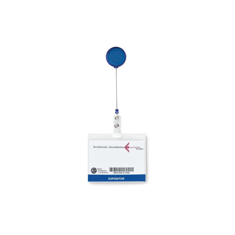 Badge Extensible Pratique Personnalisé - LADES Matières : ABS Couleurs : bleu impression haute définition