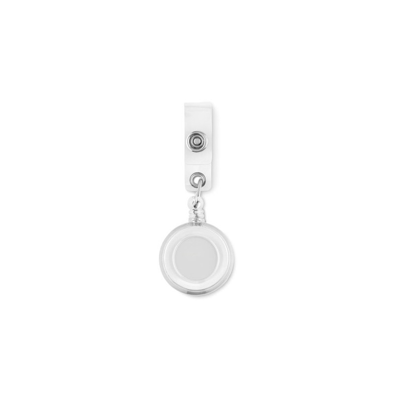 Badge Extensible Pratique Personnalisé - LADES Matières : ABS Couleurs : blanc transparent personnalisable avec votre logo