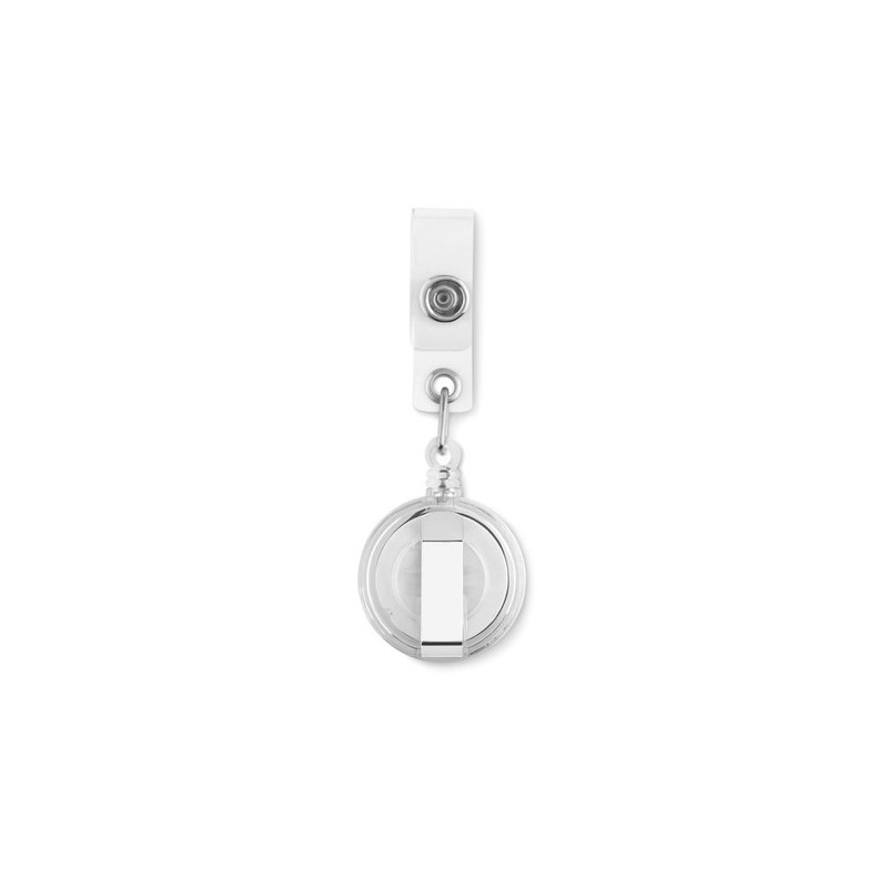 Badge Extensible Pratique Personnalisé - LADES Matières : ABS Couleurs : blanc transparent goodies publicitaire événementiel