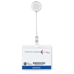 Badge Extensible Pratique Personnalisé - LADES Matières : ABS Couleurs : blanc transparent marquage laser ultra précis