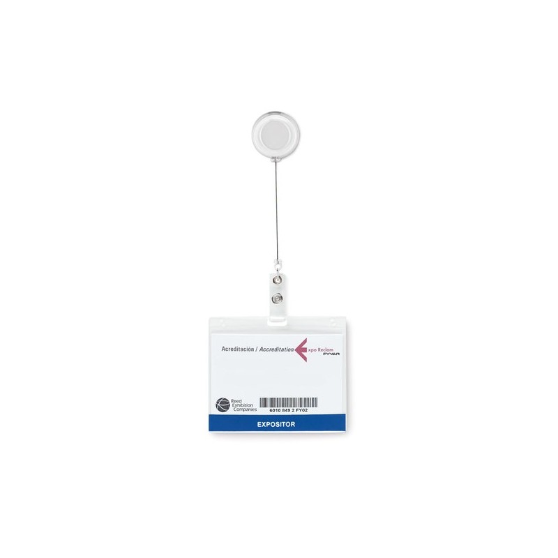 Badge Extensible Pratique Personnalisé - LADES Matières : ABS Couleurs : blanc transparent marquage laser ultra précis
