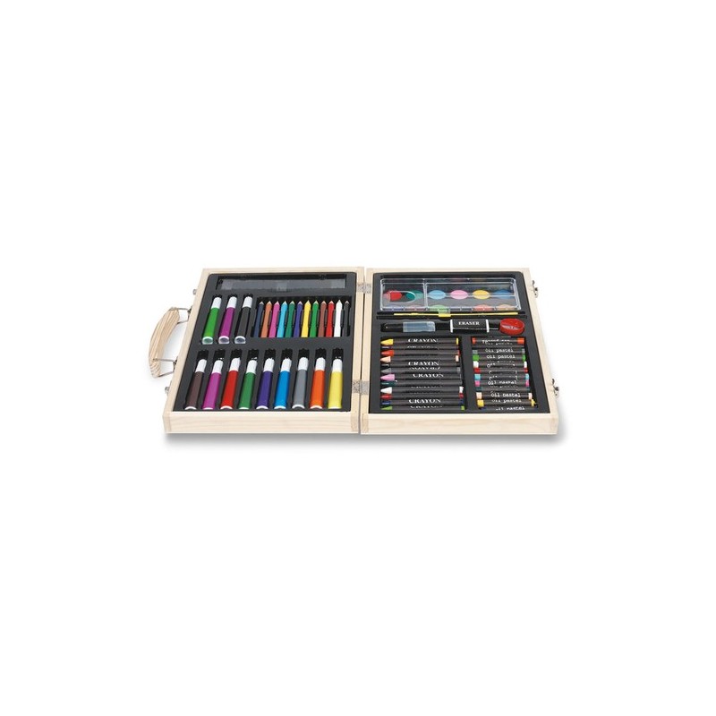 Étui de peinture personnalisé GENIO - Cadeau idéal pour loisirs Matières : bois Couleurs : bois