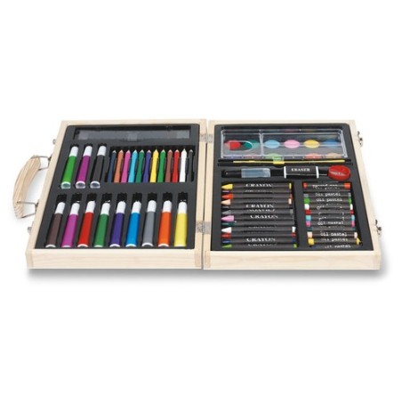 Étui de peinture personnalisé GENIO - Cadeau idéal pour loisirs Matières : bois Couleurs : bois