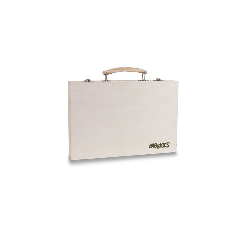 Étui de peinture personnalisé GENIO - Cadeau idéal pour loisirs Matières : bois Couleurs : bois personnalisable avec votre logo