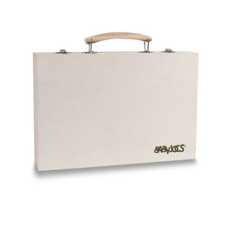 Étui de peinture personnalisé GENIO - Cadeau idéal pour loisirs Matières : bois Couleurs : bois personnalisable avec votre logo