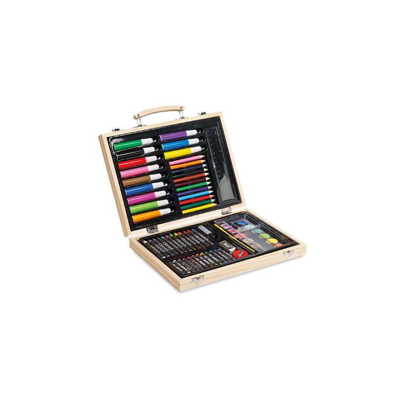 Étui de peinture personnalisé GENIO - Cadeau idéal pour loisirs Matières : bois Couleurs : bois cadeau entreprise pas cher