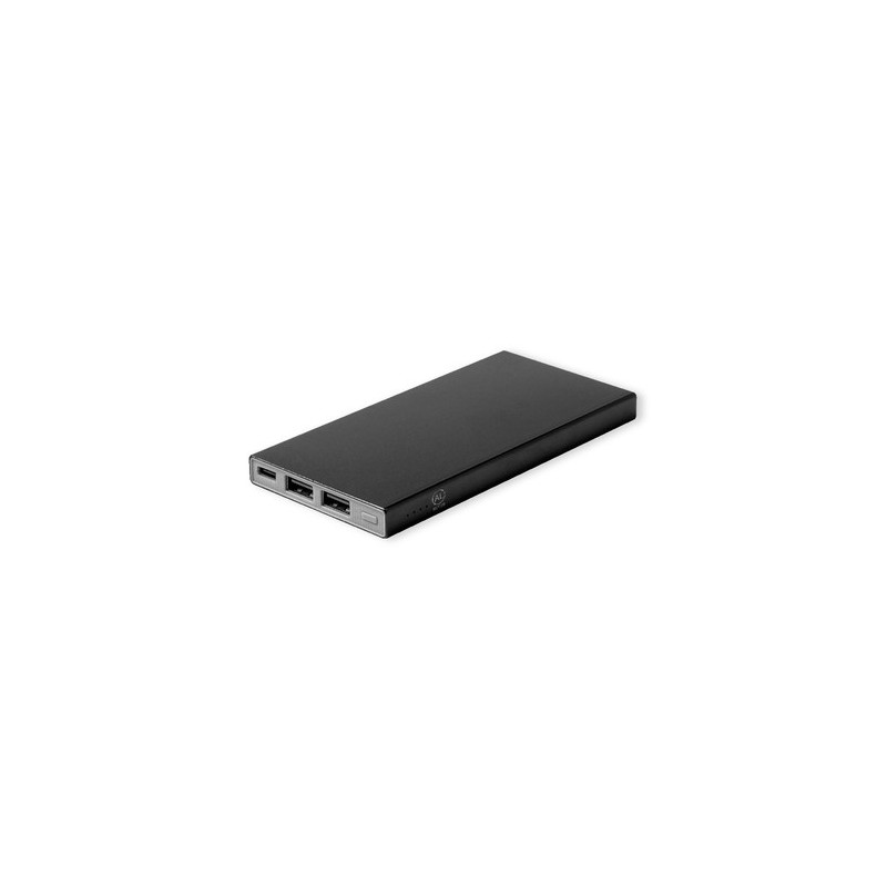 Batterie Éco-responsable Personnalisée 4000 mAh Pas Cher - Power Bank Ginval Matières : aluminium recyclé  Couleurs : noir acces