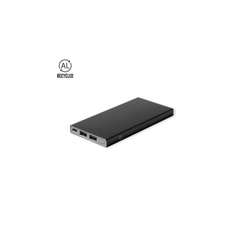 Batterie Éco-responsable Personnalisée 4000 mAh Pas Cher - Power Bank Ginval Matières : aluminium recyclé  Couleurs : argenté li