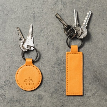 Porte-Clés Éco-responsable Personnalisable Noemix Matières : cuir recyclé Couleurs : marron marquage laser ultra précis