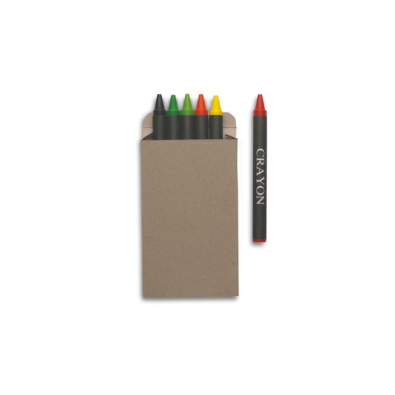 Étui  de 6 crayons de cire publicitaires : BRABO Matières : cire Couleurs : multicolore