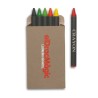 Étui  de 6 crayons de cire publicitaires : BRABO Matières : cire Couleurs : multicolore personnalisable avec votre logo