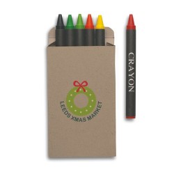 Étui  de 6 crayons de cire publicitaires : BRABO Matières : cire Couleurs : multicolore cadeau entreprise pas cher