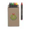 Étui  de 6 crayons de cire publicitaires : BRABO Matières : cire Couleurs : multicolore cadeau entreprise pas cher