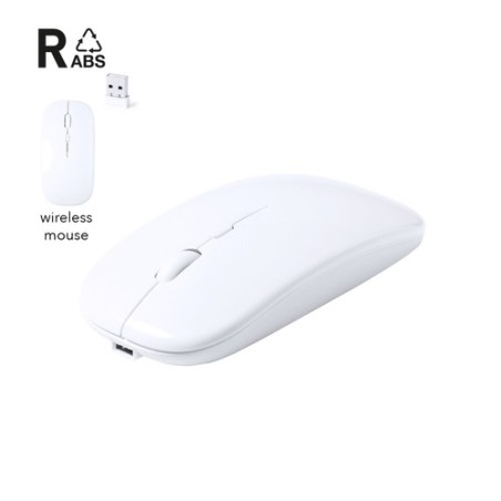 Souris Éco-responsable Ergonomique Personnalisée Chestir RCS Matières : ABS recyclé Couleurs : blanc personnalisable avec votre 
