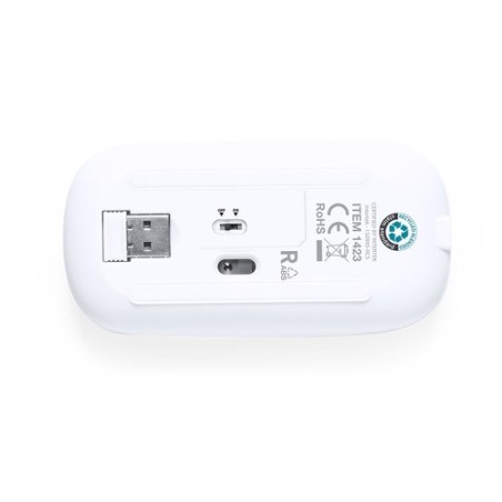 Souris Éco-responsable Ergonomique Personnalisée Chestir RCS Matières : ABS recyclé Couleurs : blanc cadeau entreprise pas cher