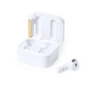 Écouteurs Bluetooth Éco-Responsables Personnalisés Billins Matières : bambou Couleurs : blanc cadeau entreprise pas cher